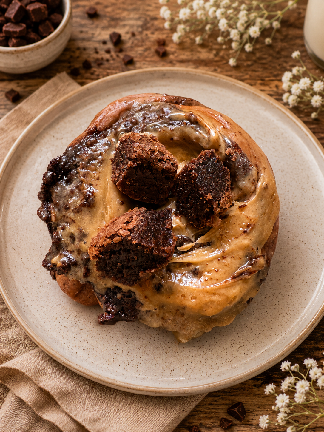 Triple Chocolate Brownie Cinnamon Rolls