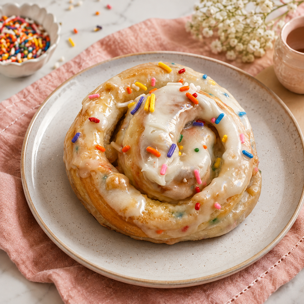 Rosie’s Birthday Confetti Cinnamon Rolls