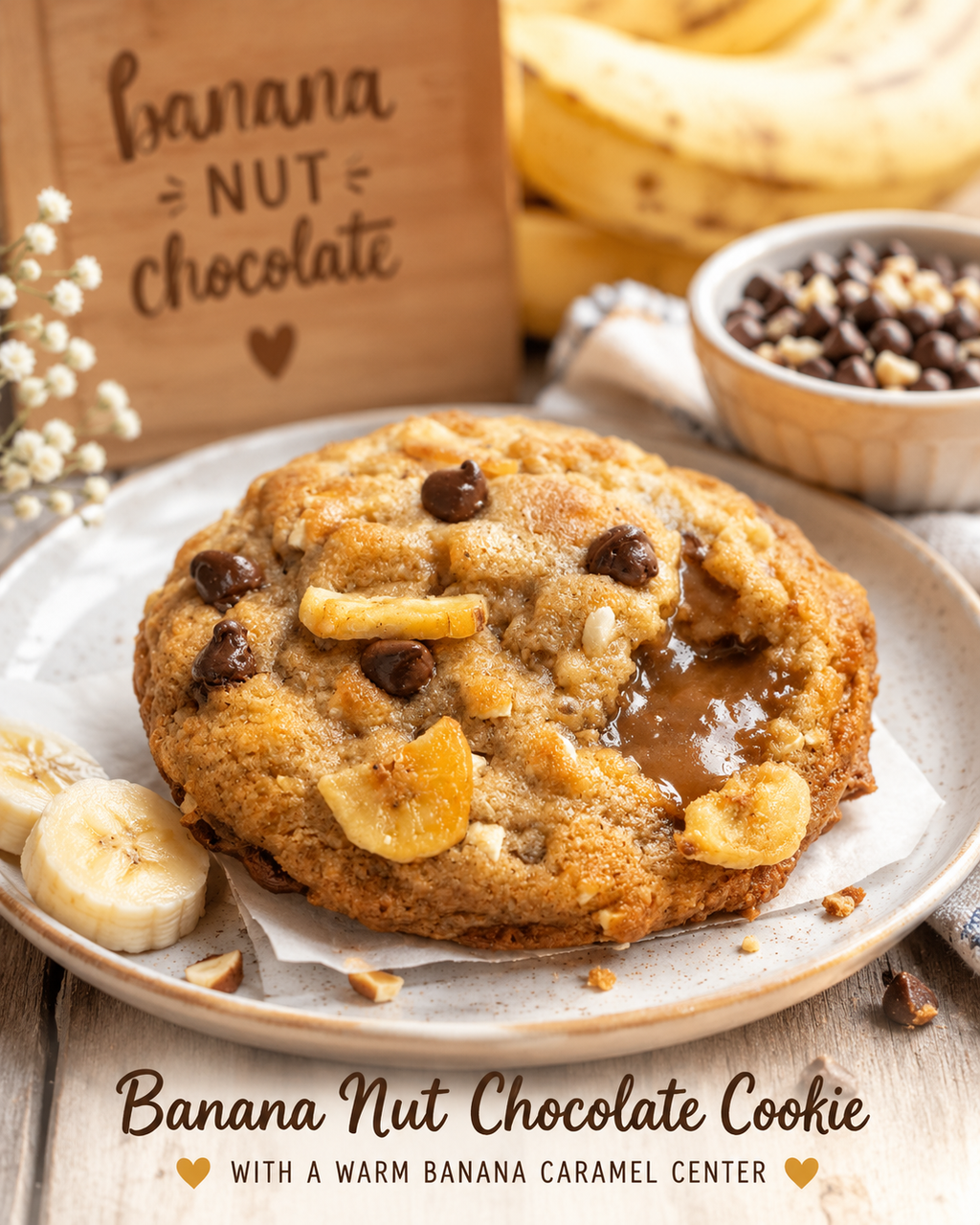 Rosie’s Banana Nut Chocolate Cookie with Banana Caramel Filling Single