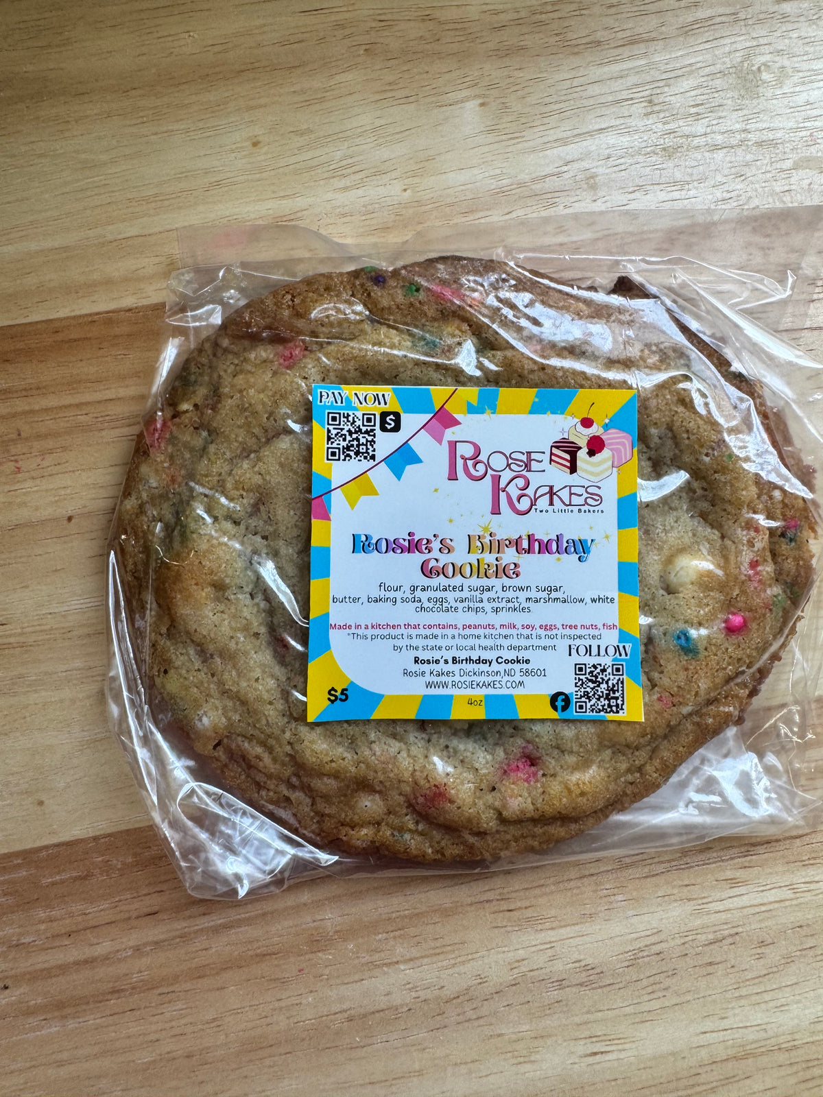 Rosie’s Birthday Cookie Sprinkles White Chocolate & Marshmallows 4oz Single