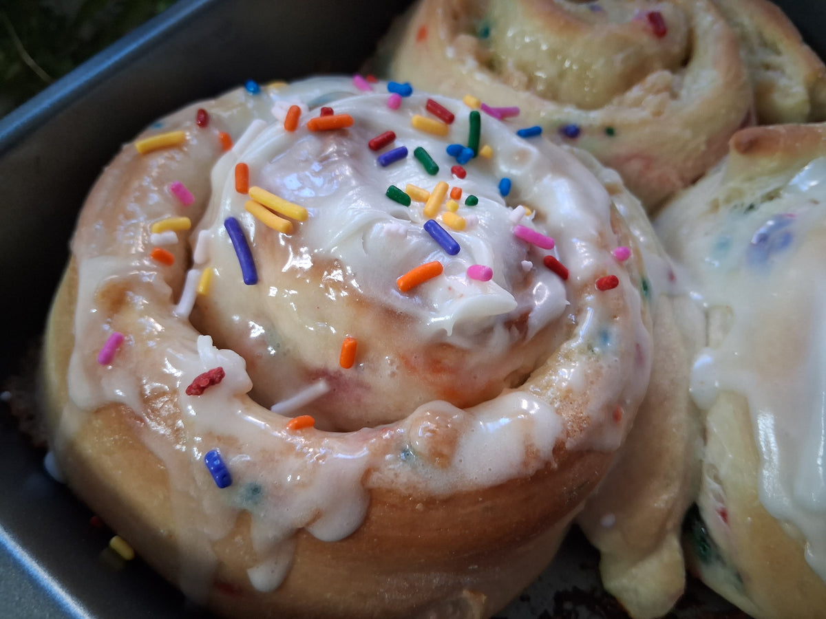 Rosie’s Birthday Confetti Cinnamon Rolls