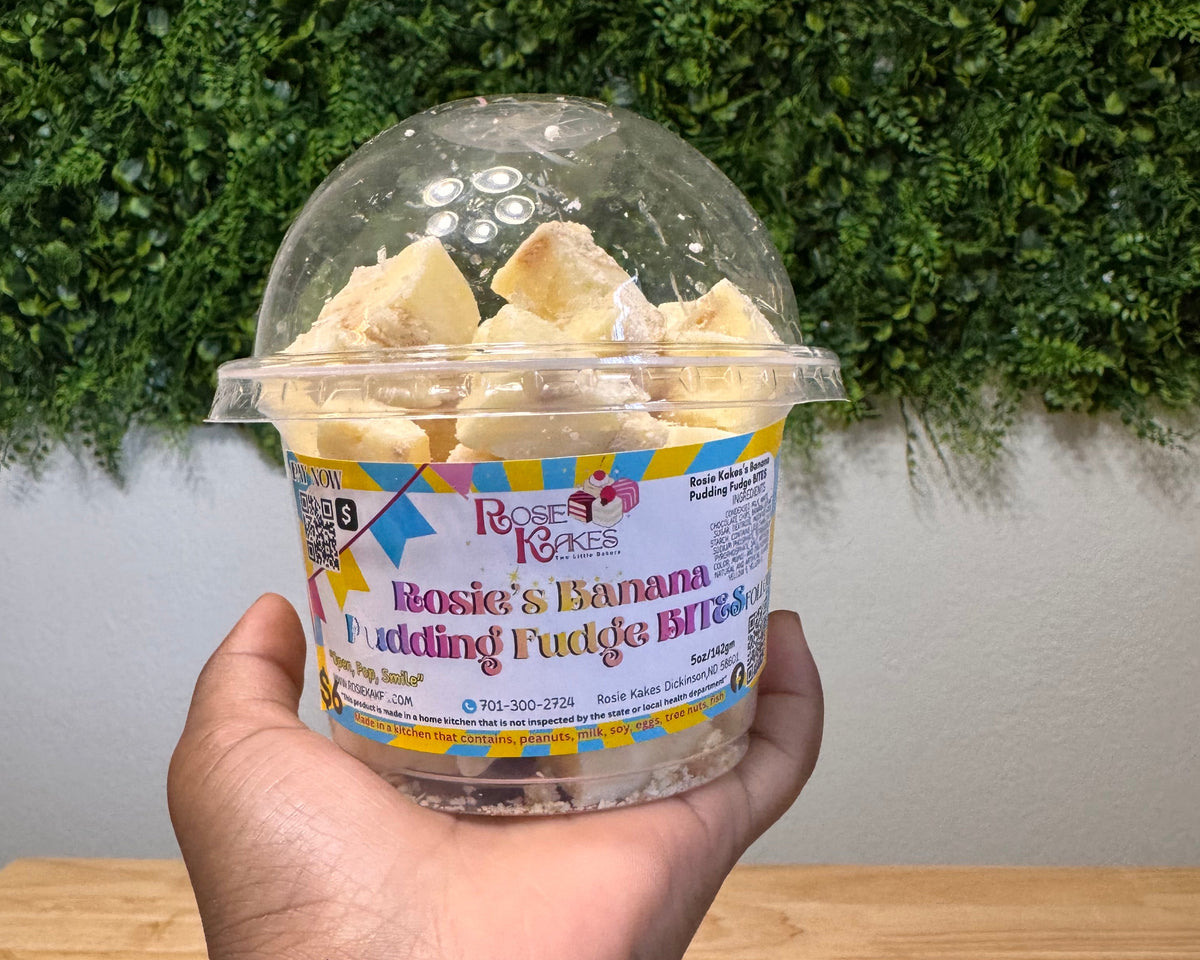 Rosie’s Banana Pudding Fudge BITES with White Chocolate & Nilla Crumbs 5oz